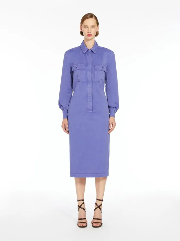 Women Max Mara Dresses Canvas Shirt Dress Lavender