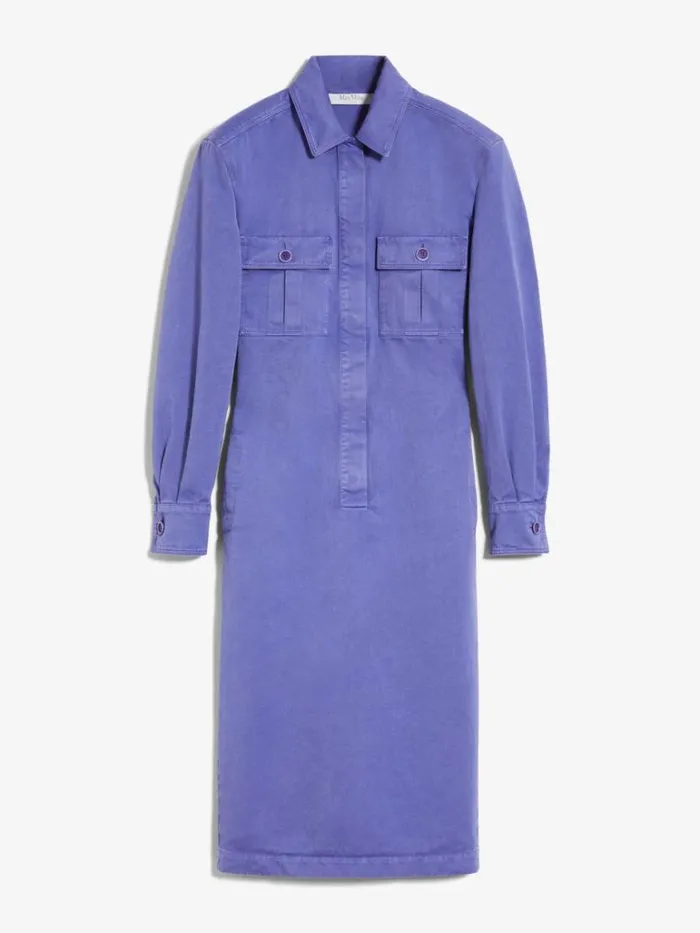 Women Max Mara Dresses Canvas Shirt Dress Lavender