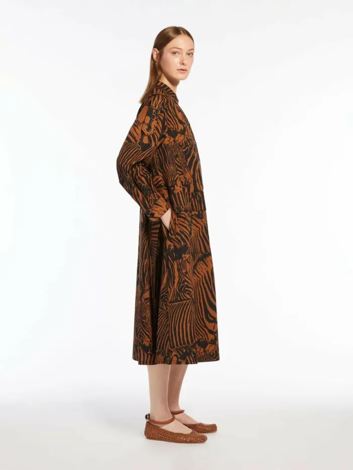 Women Max Mara Dresses Cotton Poplin Dress Brown