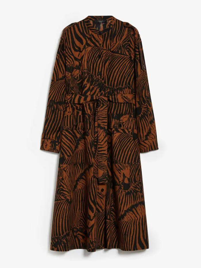 Women Max Mara Dresses Cotton Poplin Dress Brown