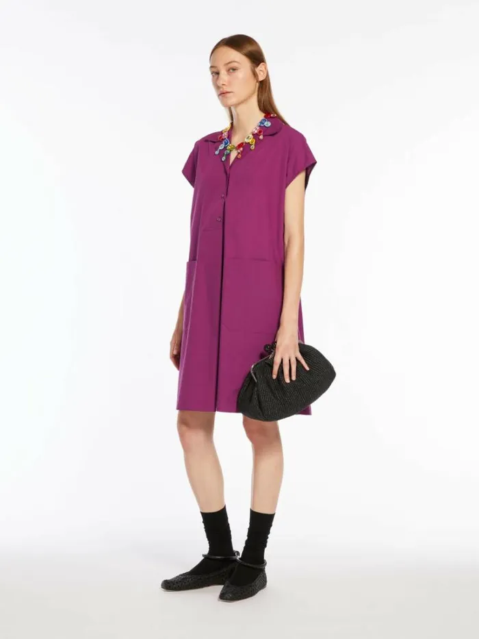 Women Max Mara Dresses Cotton Poplin Dress Purple
