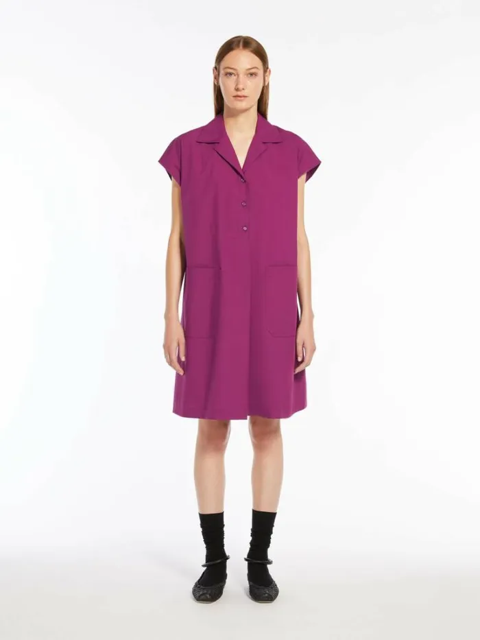Women Max Mara Dresses Cotton Poplin Dress Purple