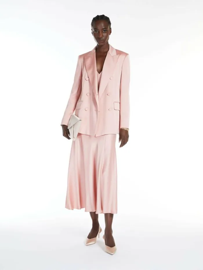Women Max Mara Dresses Flowing Envers Satin Dress Pink