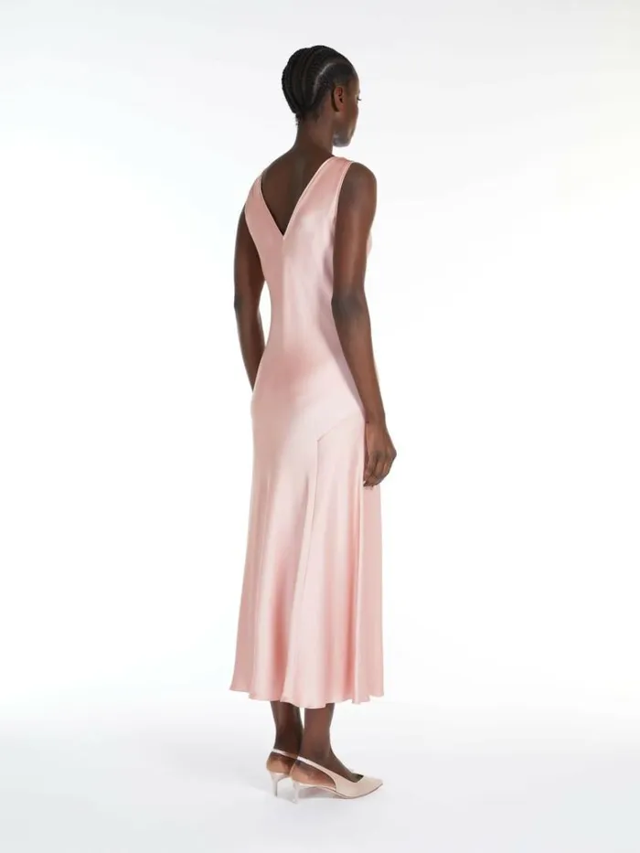 Women Max Mara Dresses Flowing Envers Satin Dress Pink