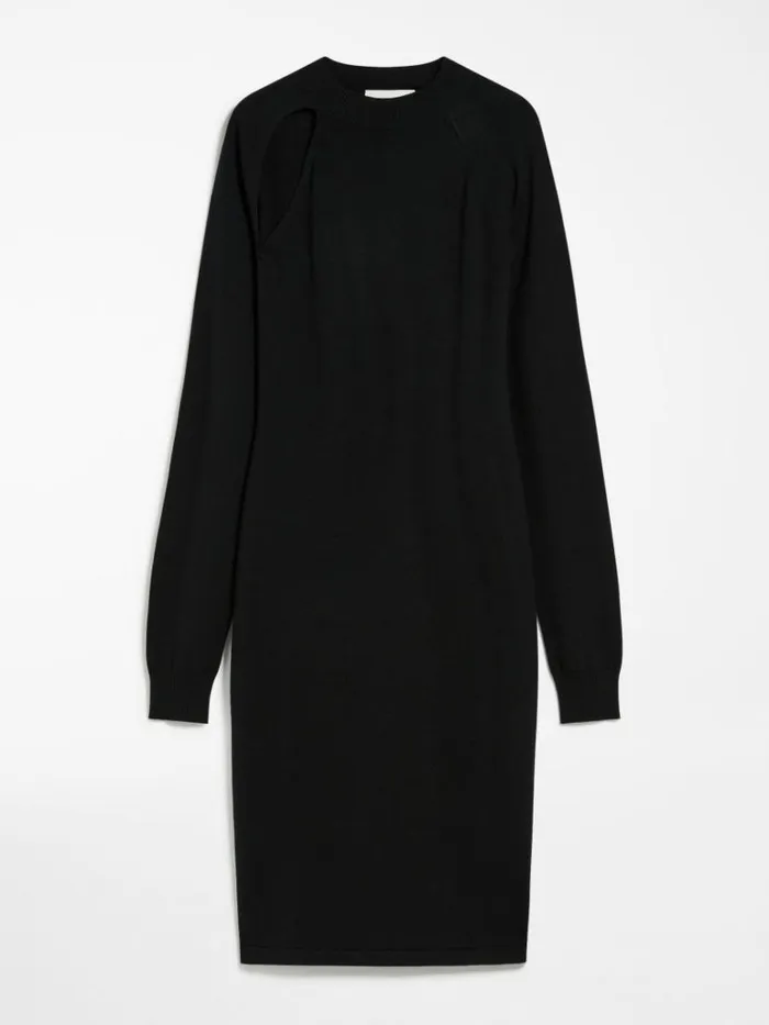 Women Max Mara Dresses Slimfit Knitted Wool And Silk Dress Black
