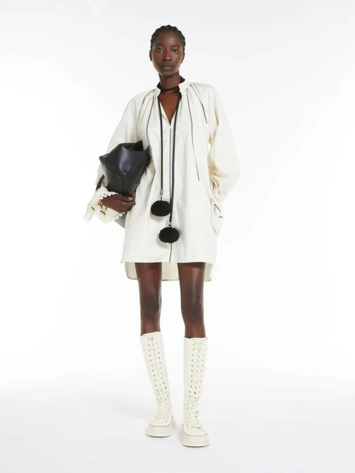 Women Max Mara Dresses Twill Shirt Dress Ivory