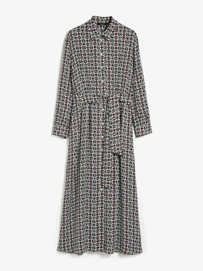 Women Max Mara Dresses Viscose Georgette Shirt Dress Sky Blue