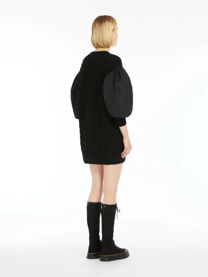 Women Max Mara Dresses Wool Dress With Balloon Sleeves Black