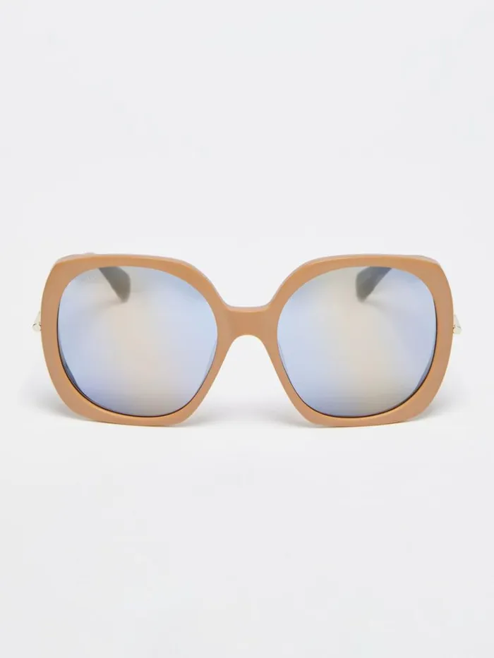 Women Max Mara Eyewear Oversized Glasses Camel