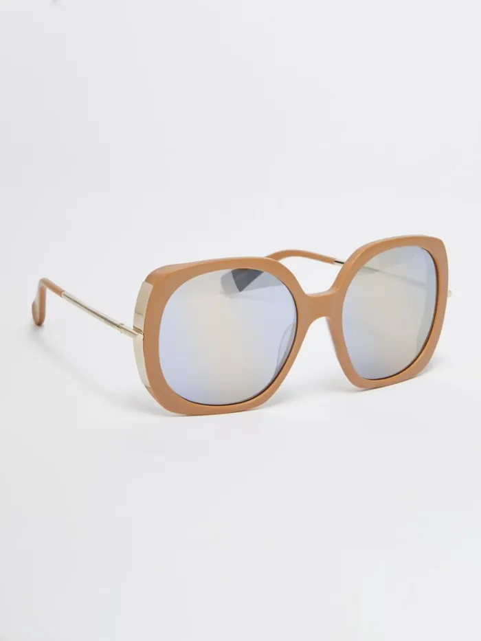 Women Max Mara Eyewear Oversized Glasses Camel