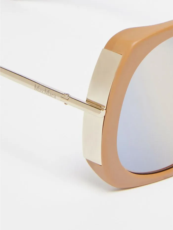 Women Max Mara Eyewear Oversized Glasses Camel