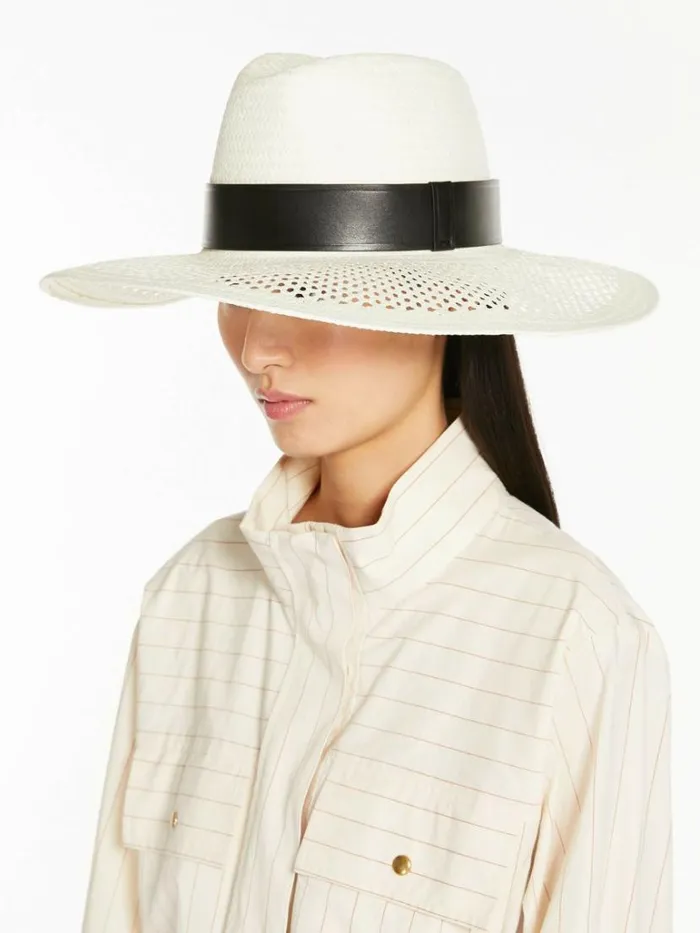 Women Max Mara Hats Paper Yarn Hat White