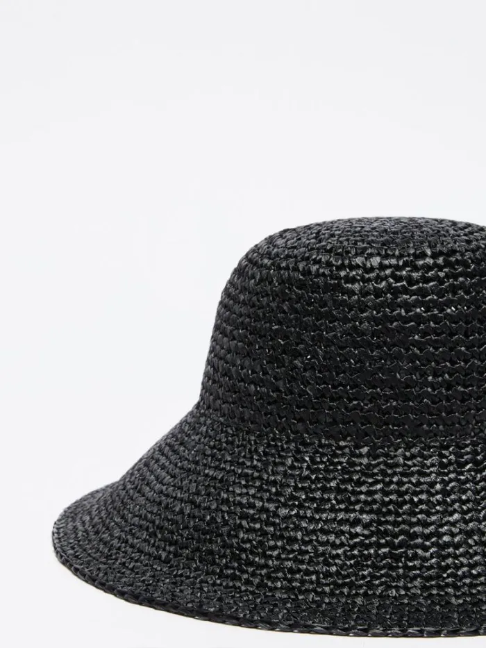 Women Max Mara Hats Straw Hat Black
