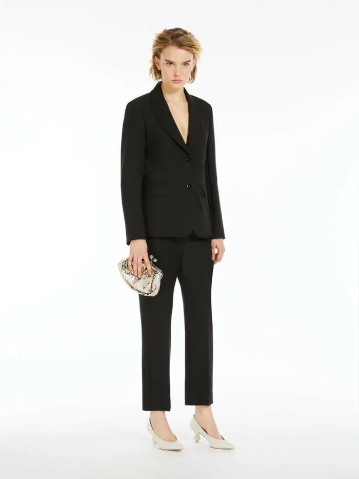 Women Max Mara Jackets And Blazers Stretch Viscose Canvas Blazer Black