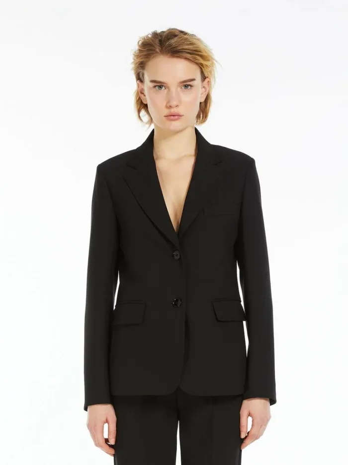 Women Max Mara Jackets And Blazers Stretch Viscose Canvas Blazer Black