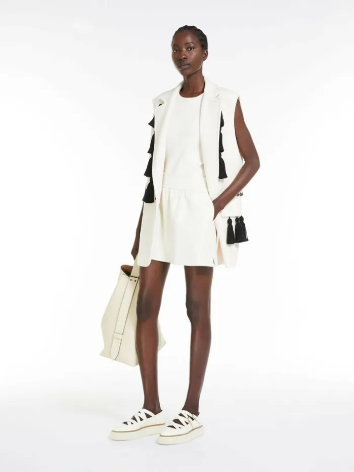 Women Max Mara Jackets And Blazers Wool And Cashmere Midi Gilet Ivory