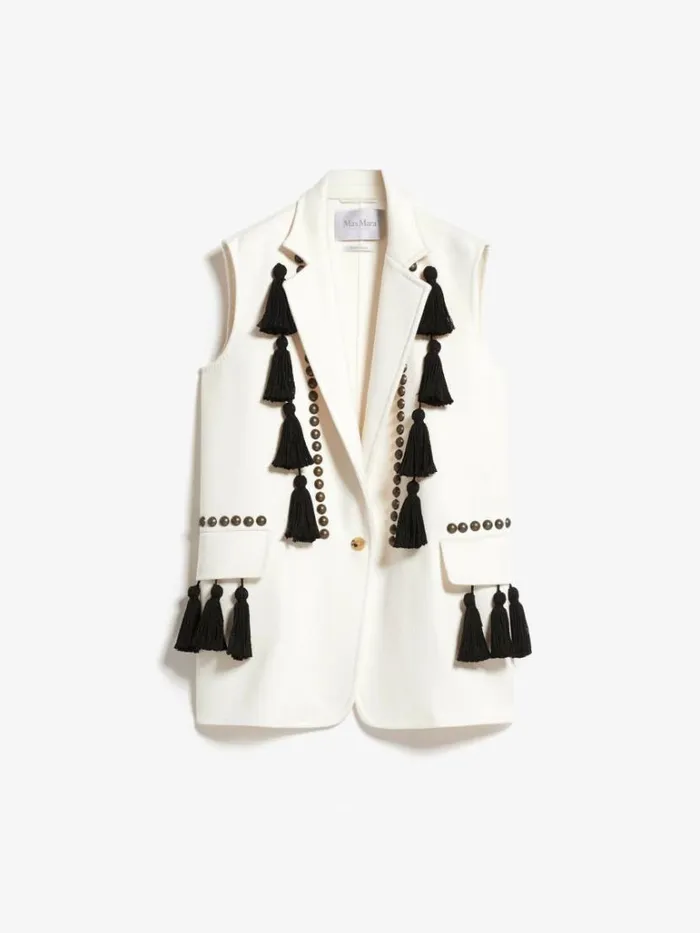 Women Max Mara Jackets And Blazers Wool And Cashmere Midi Gilet Ivory