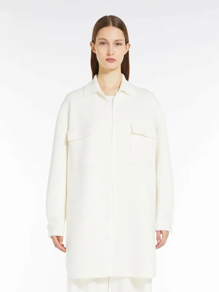 Women Max Mara Jackets And Blazers Wool Tricot Jacket White