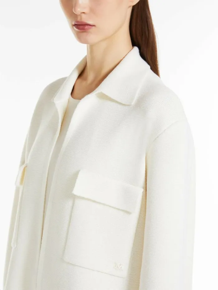 Women Max Mara Jackets And Blazers Wool Tricot Jacket White