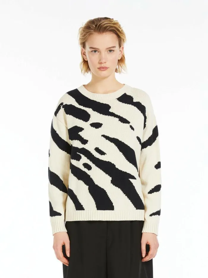 Women Max Mara Knitwear Cotton Inlay Sweater Black