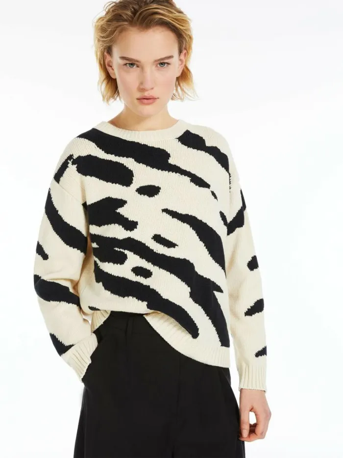 Women Max Mara Knitwear Cotton Inlay Sweater Black