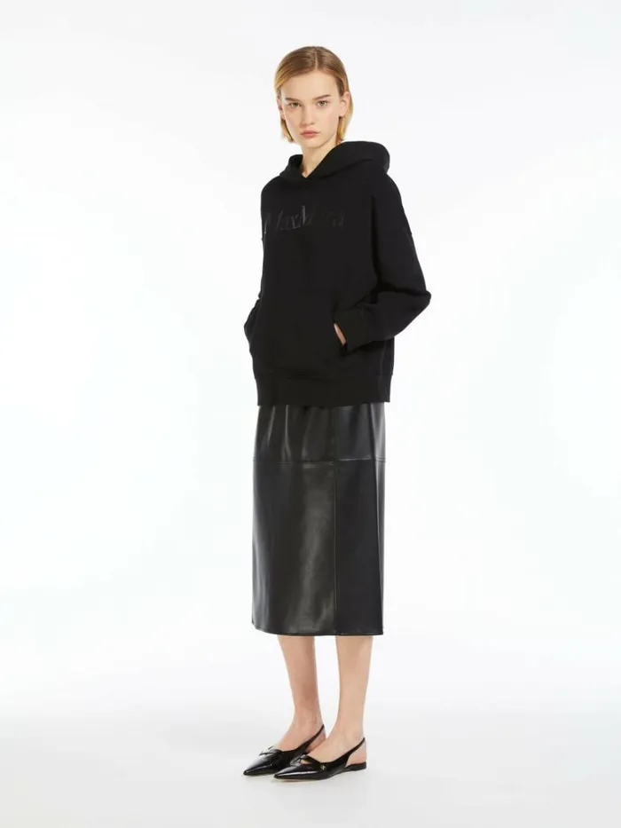 Women Max Mara Knitwear Jersey Hoodie Black