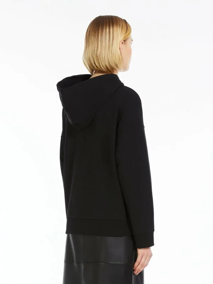 Women Max Mara Knitwear Jersey Hoodie Black