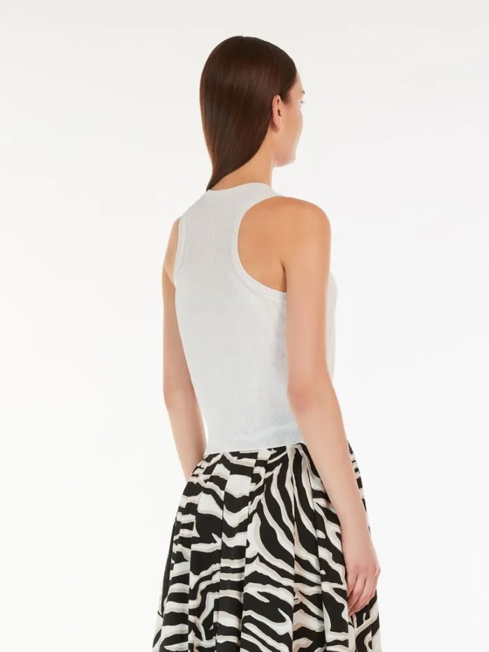 Women Max Mara Knitwear Viscose Yarn Top Optical White