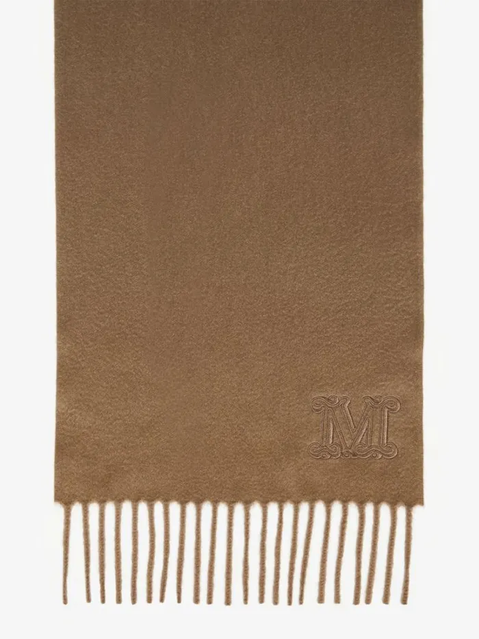 Women Max Mara Scarves And Foulards Cashmere Stole With Embroidery Beige
