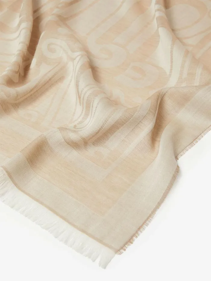 Women Max Mara Scarves And Foulards Wool Cotton And Silk Stole Turtledove