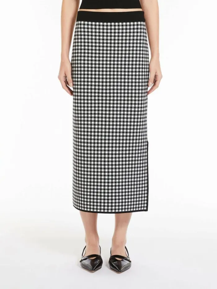 Women Max Mara Skirts Jacquard Viscose Pencil Skirt Black