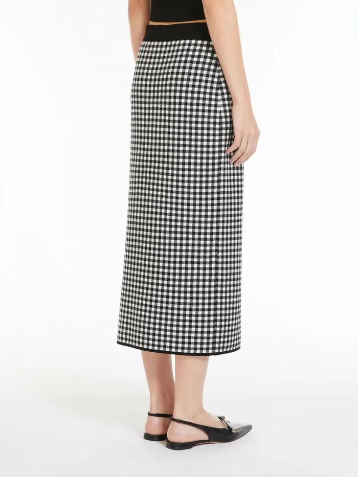 Women Max Mara Skirts Jacquard Viscose Pencil Skirt Black