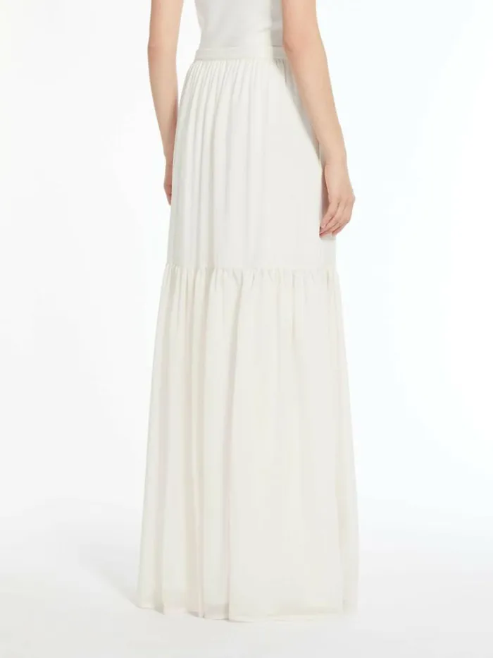 Women Max Mara Skirts Long Wool Gauze Skirt Ivory
