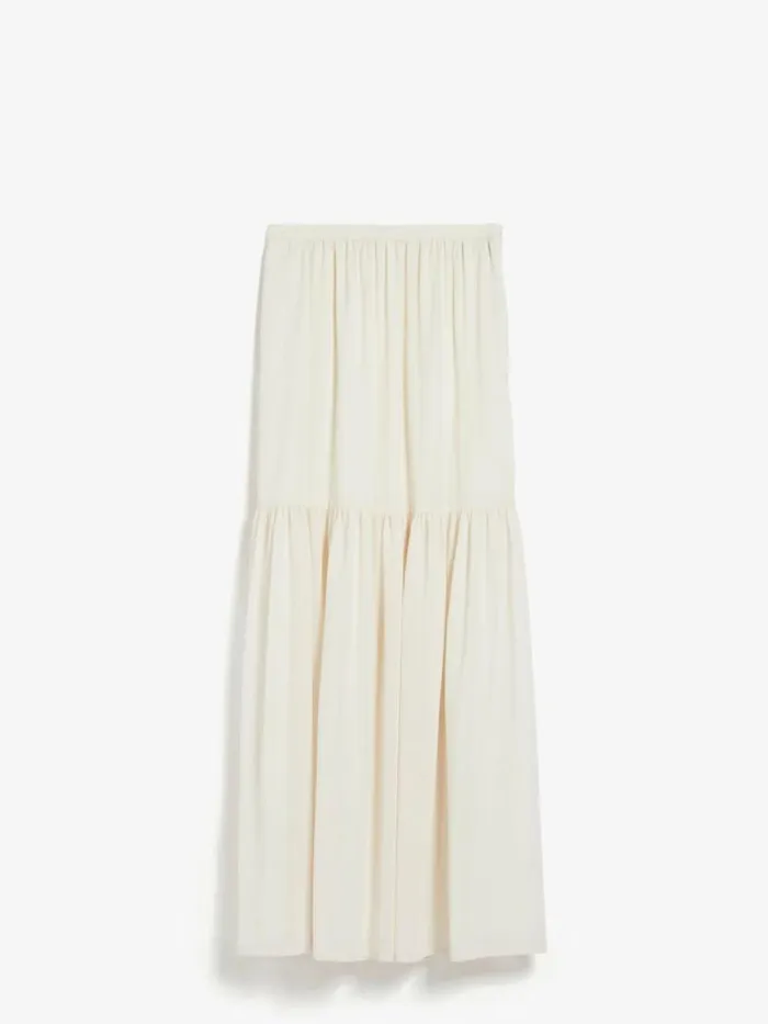 Women Max Mara Skirts Long Wool Gauze Skirt Ivory
