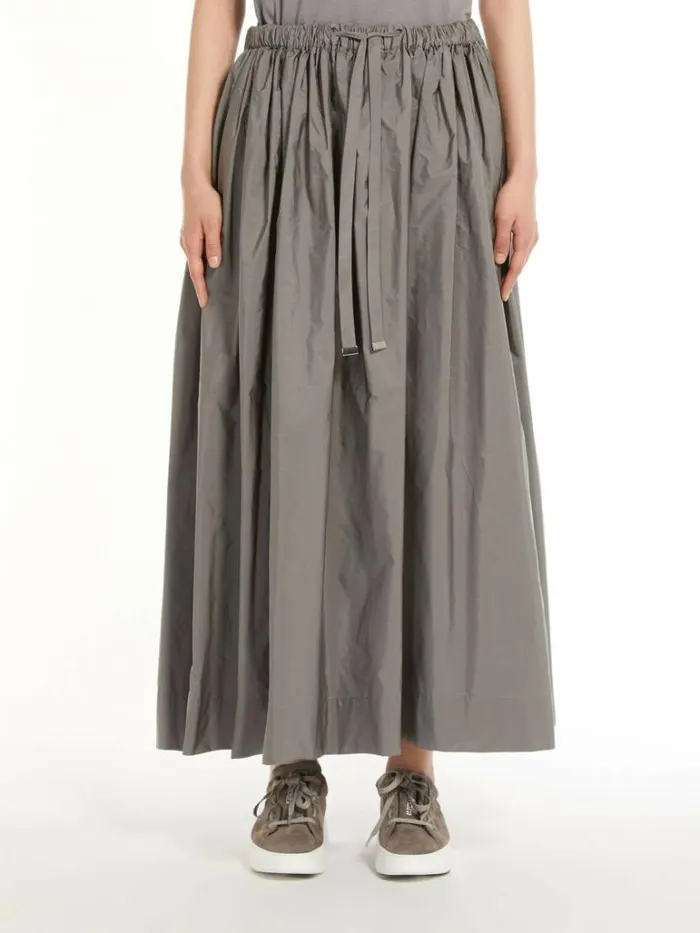 Women Max Mara Skirts Taffeta Drawstring Skirt Medium Grey