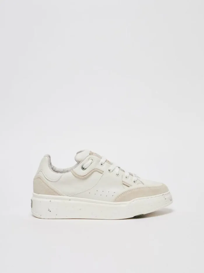 Women Max Mara Sneakers ActiveGreen Trainers In Chromefree Leather White