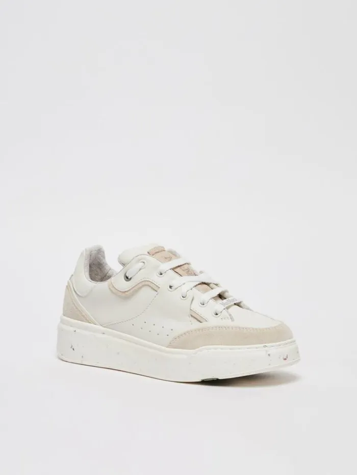 Women Max Mara Sneakers ActiveGreen Trainers In Chromefree Leather White