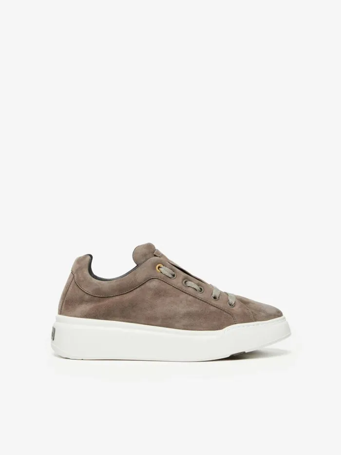 Women Max Mara Sneakers Suede Sneakers Turtledove Grey