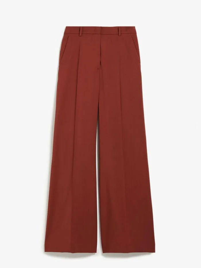 Women Max Mara Suit Flared Woollen Cloth Trousers Rust