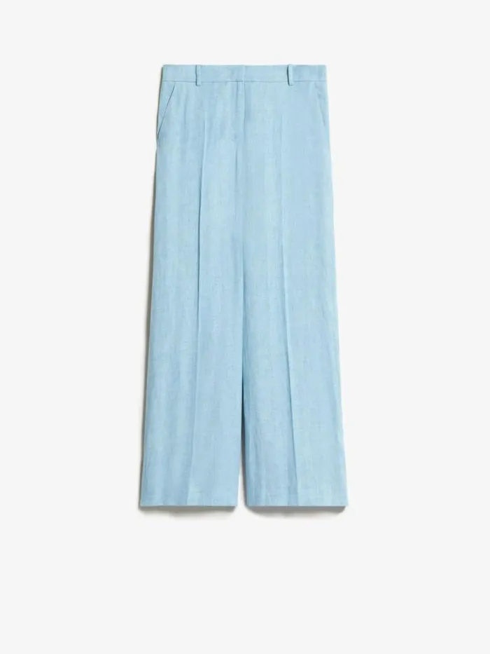 Women Max Mara Suit Linen Canvas Trousers Water