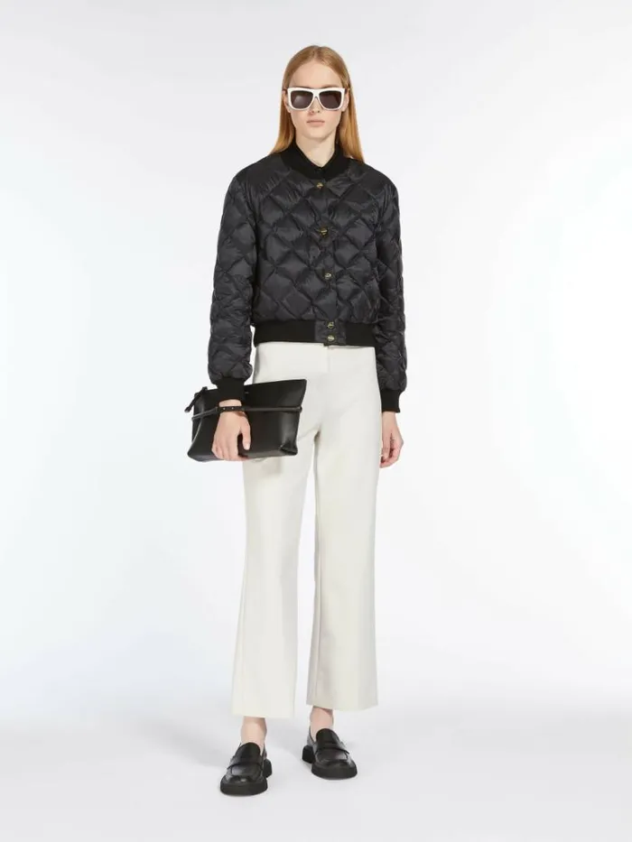 Women Max Mara The Cube 8211 Cameluxe Reversible Bomber Jacket In Waterresistant Canvas Black Women Max Mara The Cube 8211 Cameluxe Reversible Bomber Jacket In Waterresistant Canvas Black