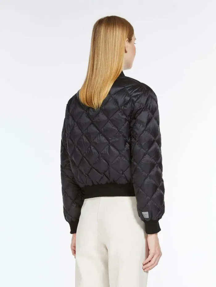 Women Max Mara The Cube 8211 Cameluxe Reversible Bomber Jacket In Waterresistant Canvas Black