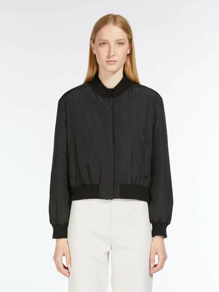 Women Max Mara The Cube 8211 Cameluxe Reversible Bomber Jacket In Waterresistant Canvas Black