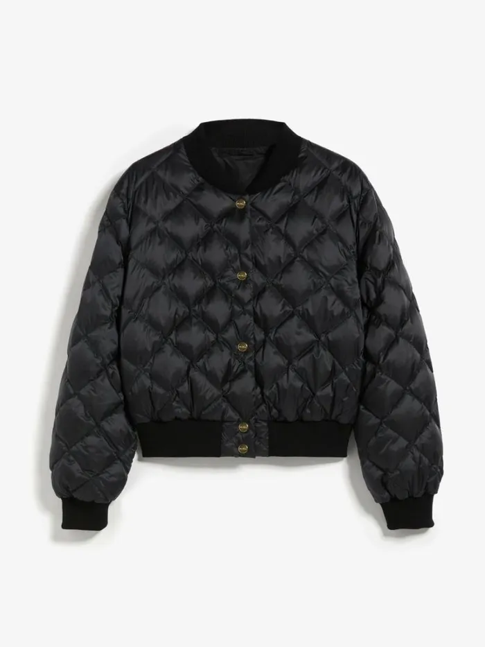 Women Max Mara The Cube 8211 Cameluxe Reversible Bomber Jacket In Waterresistant Canvas Black