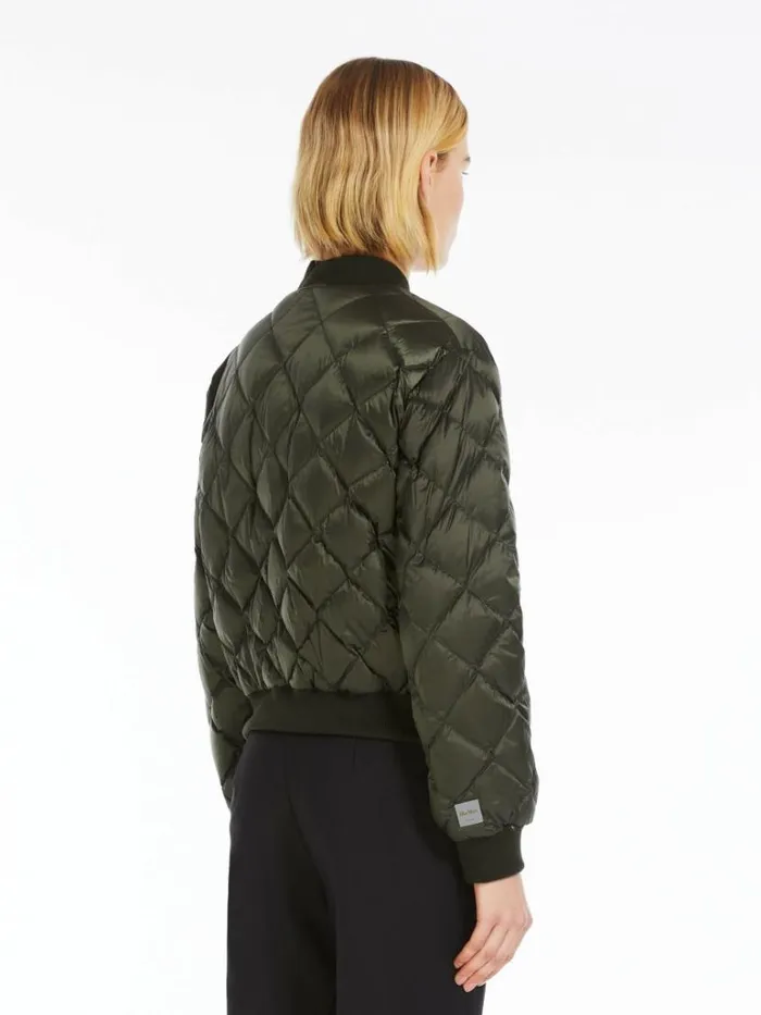 Women Max Mara The Cube 8211 Cameluxe Reversible Bomber Jacket In Waterresistant Canvas Kaki