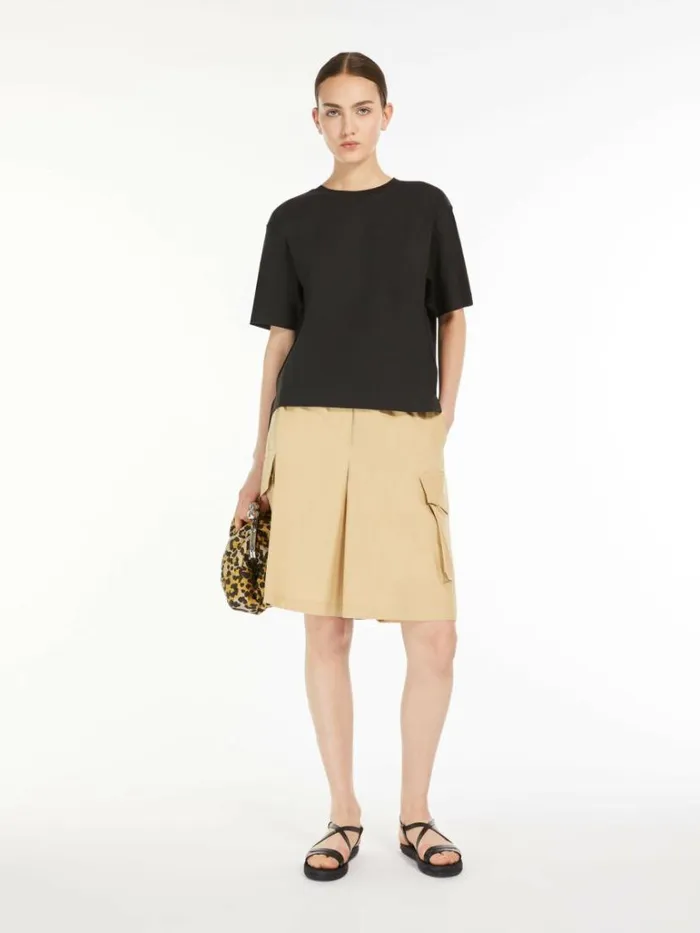 Women Max Mara Tops And Tshirts Cotton Jersey Tshirt Black