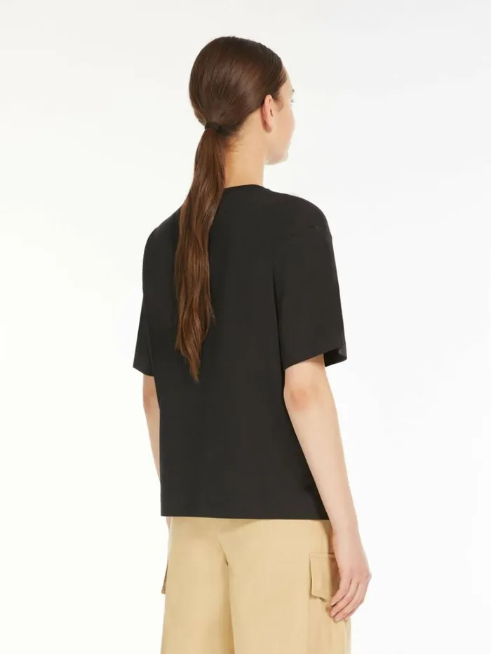 Women Max Mara Tops And Tshirts Cotton Jersey Tshirt Black