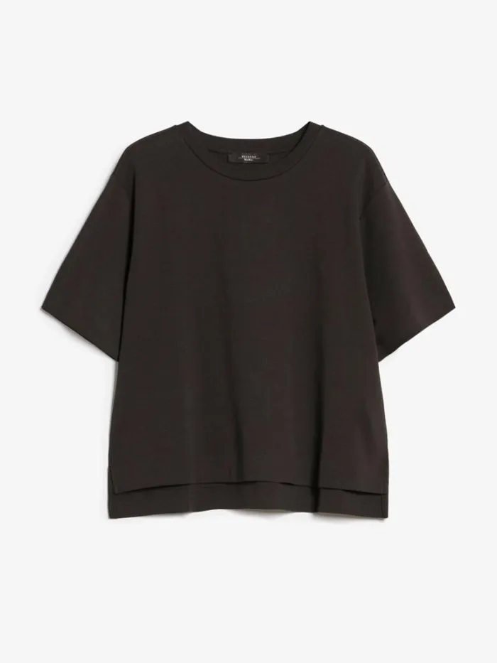 Women Max Mara Tops And Tshirts Cotton Jersey Tshirt Black
