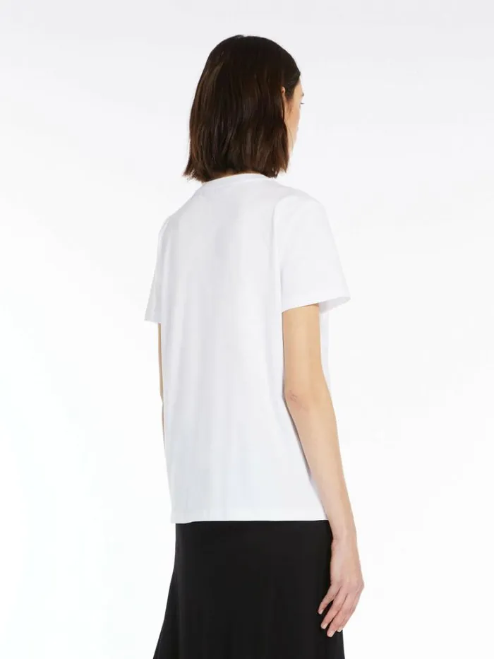 Women Max Mara Tops And Tshirts Cotton Jersey Tshirt White