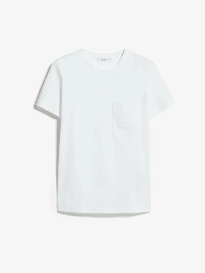 Women Max Mara Tops And Tshirts Cotton Jersey Tshirt White